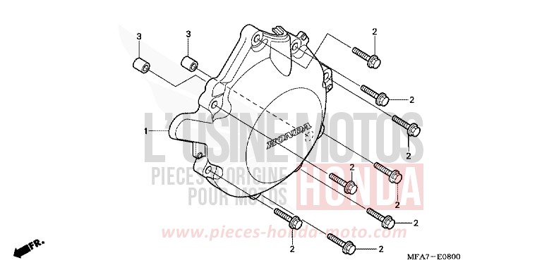 COUVERCLE DE GENERATEUR C.A. de CBF1000 ABS QUASAR SILVER METALLIC (NHA48) de 2006